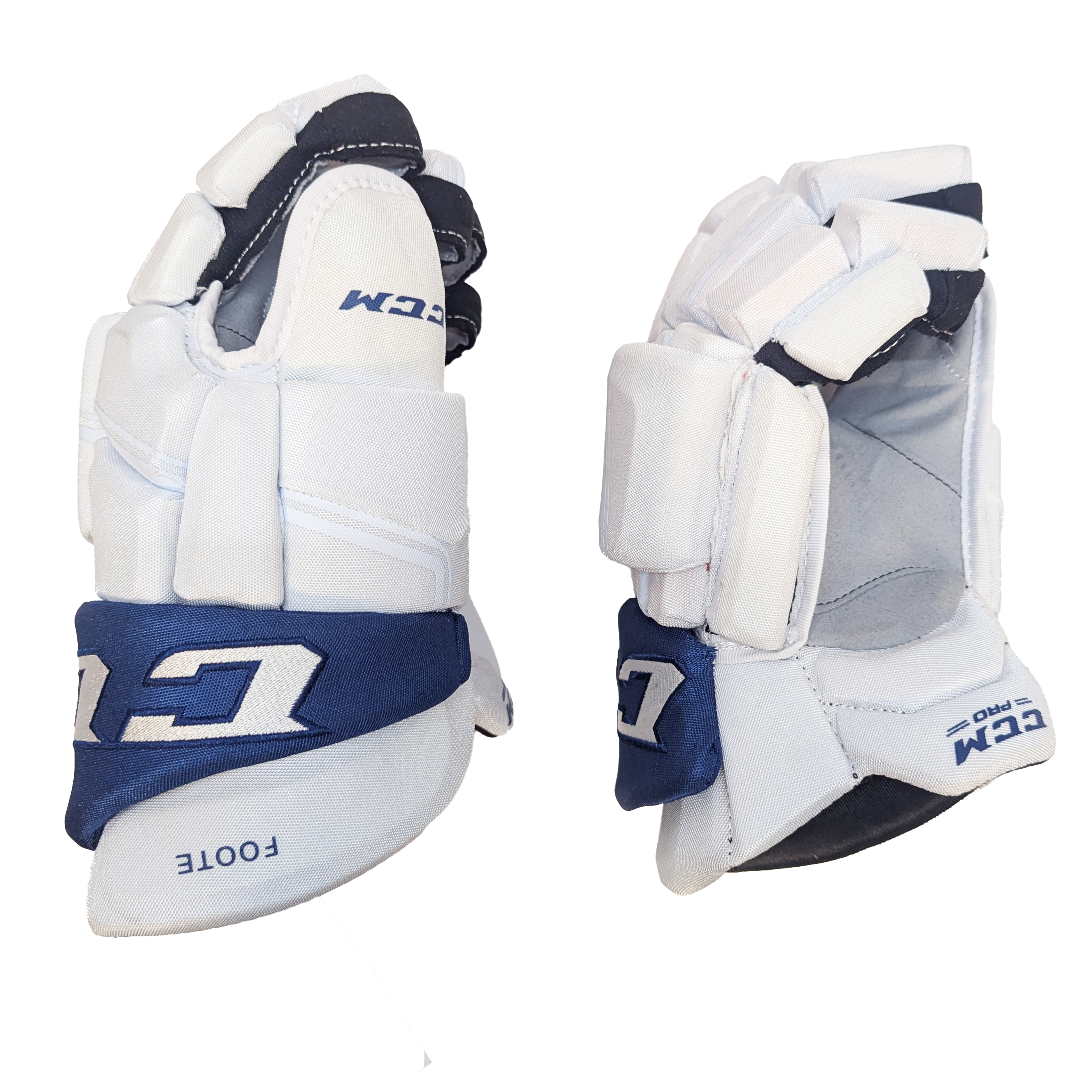 CCM HGQL - NHL Pro Stock Glove - Cal Foote (White/Blue)